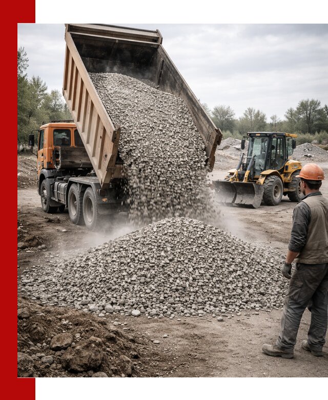 Доставка щебня в Чистополе крупными и мелкими фракциями