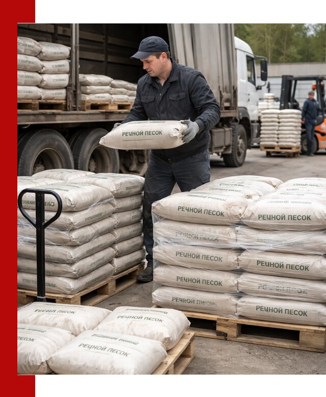 Речной песок в мешках с доставкой в Чистополе