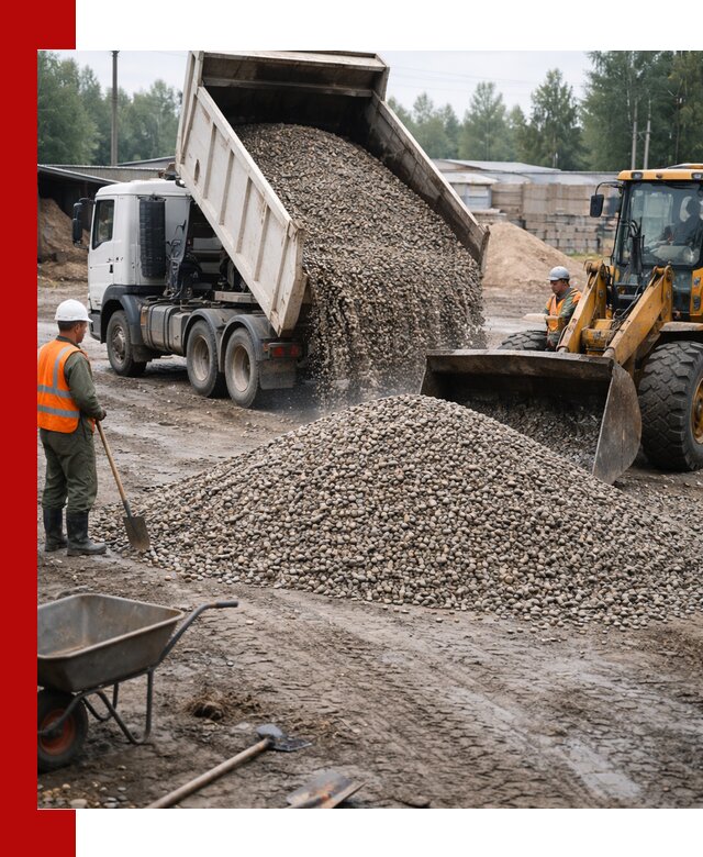 Мытый гравий с доставкой в Чистополе от карьера до участка