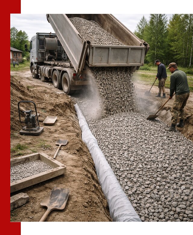 Гравий для дренажа с доставкой в Чистополе качественный и недорогой