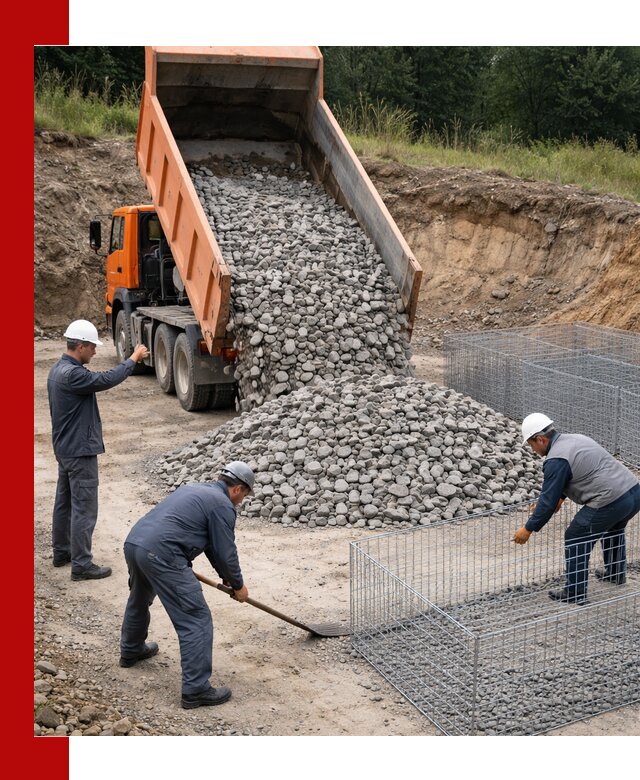 Камень для габионов с доставкой в Чистополе быстро и надёжно