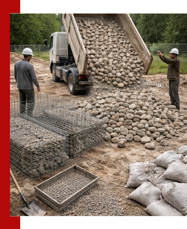 Камень для габионов фракция 70–151 в Чистополе