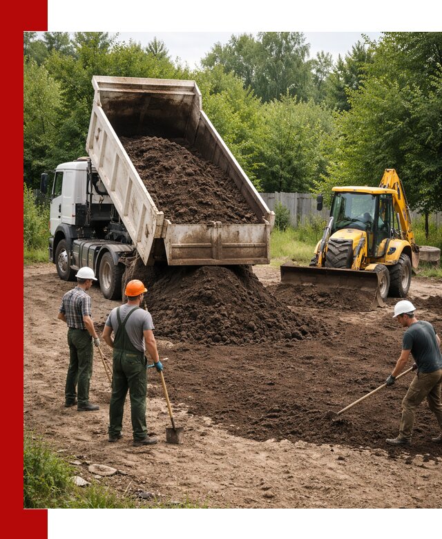 Доставка и укладка грунта для выравнивания участка в Чистополе