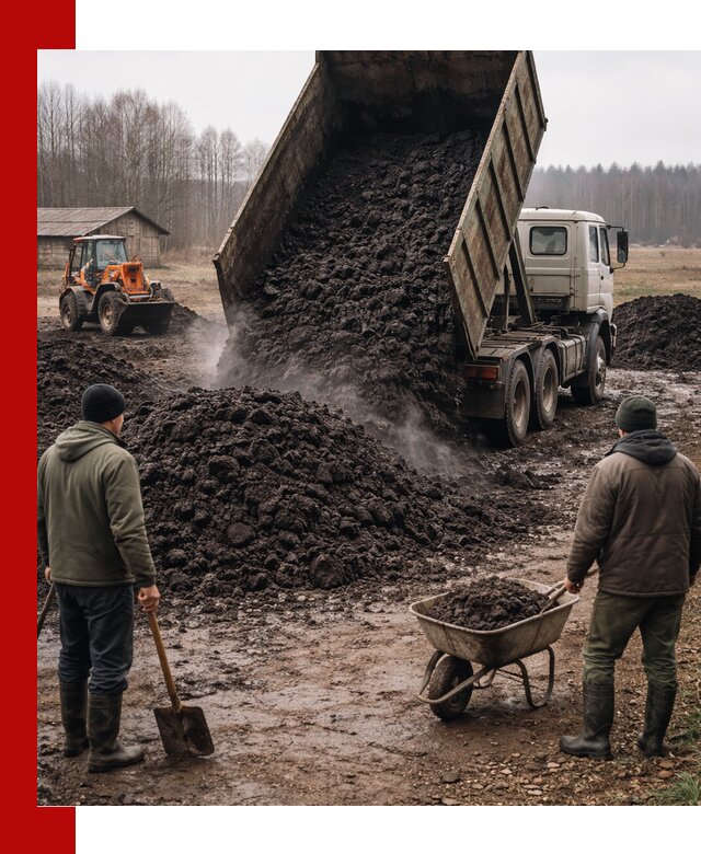 Доставка низинного торфа с разгрузкой и доставкой в Чистополе