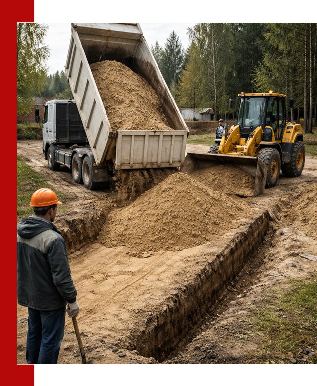 Доставка песчаного грунта в Чистополе для строительных работ