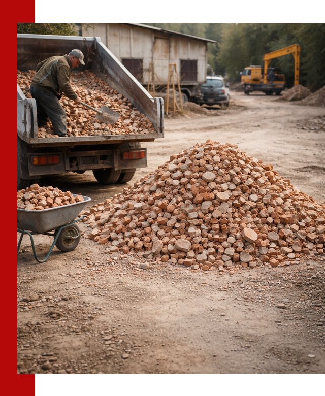 Доставка и подушка из боя кирпича с разгрузкой в Чистополе